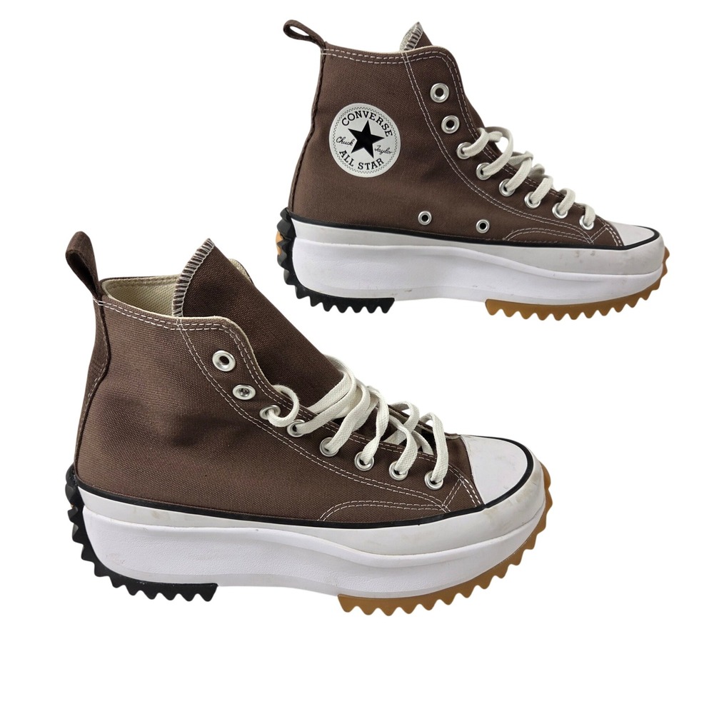 Converse Run Star Hike Platform Brown Chunky Canvas High Top Sneaker M 7.5 / W 9
